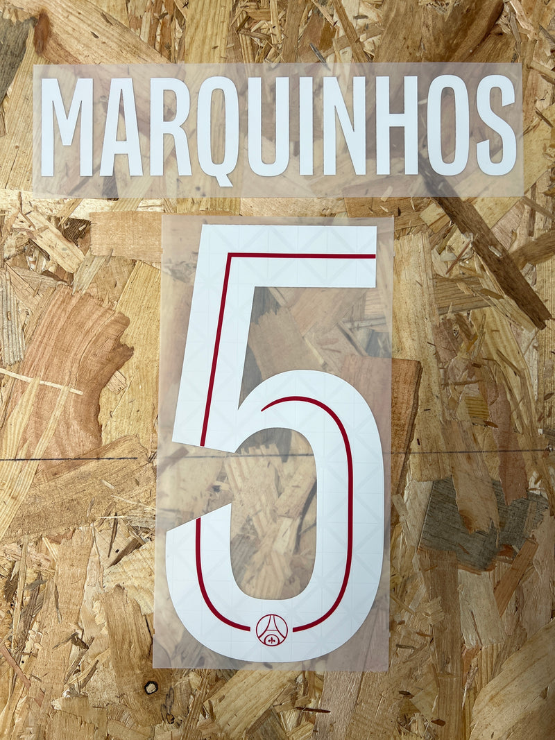 Chargez l'image dans la visionneuse de la galerie, Flocage Nameset Paris UCL 2025-2026 HOME 5 MARQUINHOS