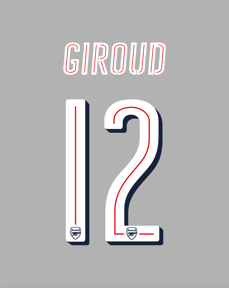 Chargez l'image dans la visionneuse de la galerie, Flocage Nameset Arsenal 2016-2017 HOME 12 GIROUD