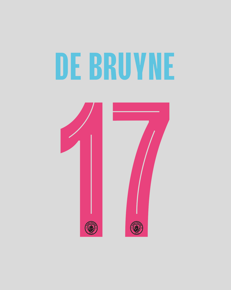 Chargez l'image dans la visionneuse de la galerie, Nameset flocage Manchester City 2023-2024 THIRD De Bruyne #17