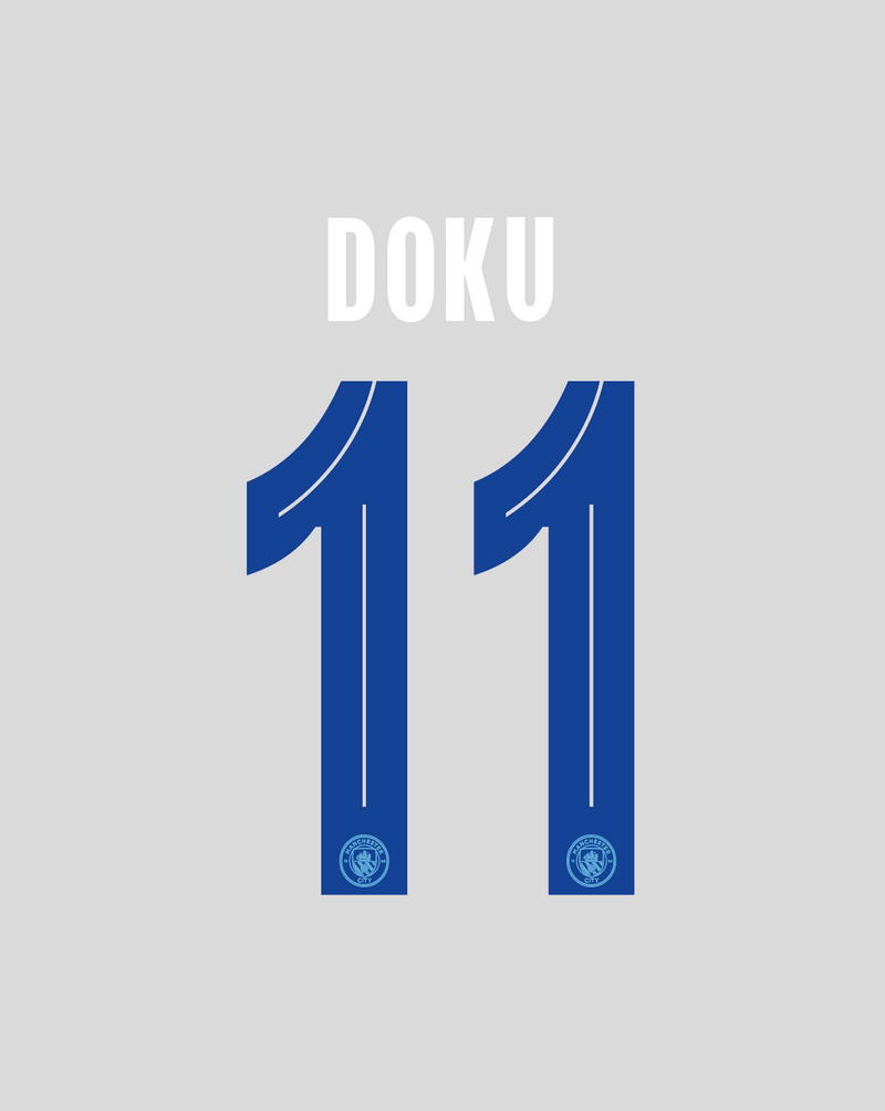 Chargez l'image dans la visionneuse de la galerie, Nameset flocage Manchester City 2023-2024 HOME Doku #11