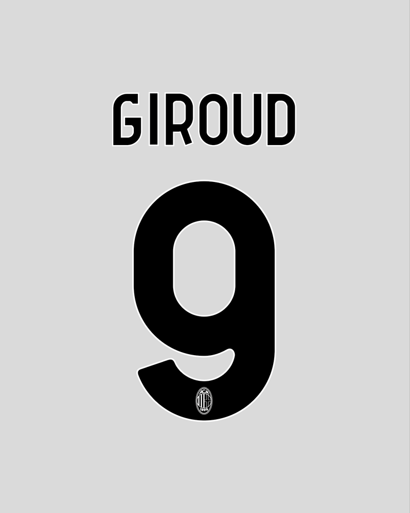 Chargez l'image dans la visionneuse de la galerie, Nameset flocage Milan AC 2023-2024 HOME Giroud #9