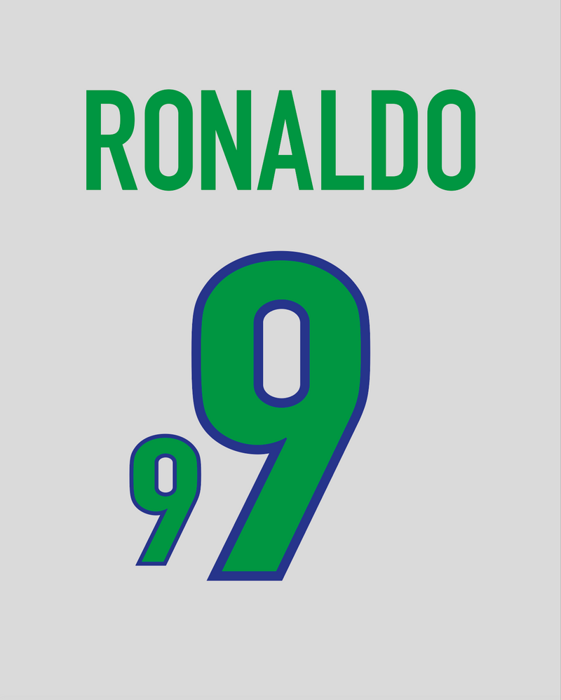 Chargez l'image dans la visionneuse de la galerie, Nameset flocage Brésil 1998 HOME #9 Ronaldo