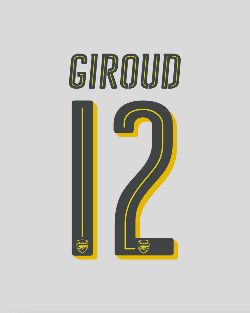 Chargez l'image dans la visionneuse de la galerie, Flocage Nameset Arsenal 2016-2017 THIRD 12 GIROUD