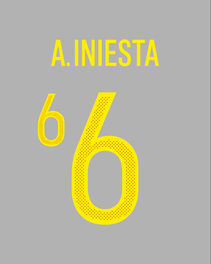 Chargez l'image dans la visionneuse de la galerie, Flocage Nameset Espagne 2016 HOME 6 A.INIESTA