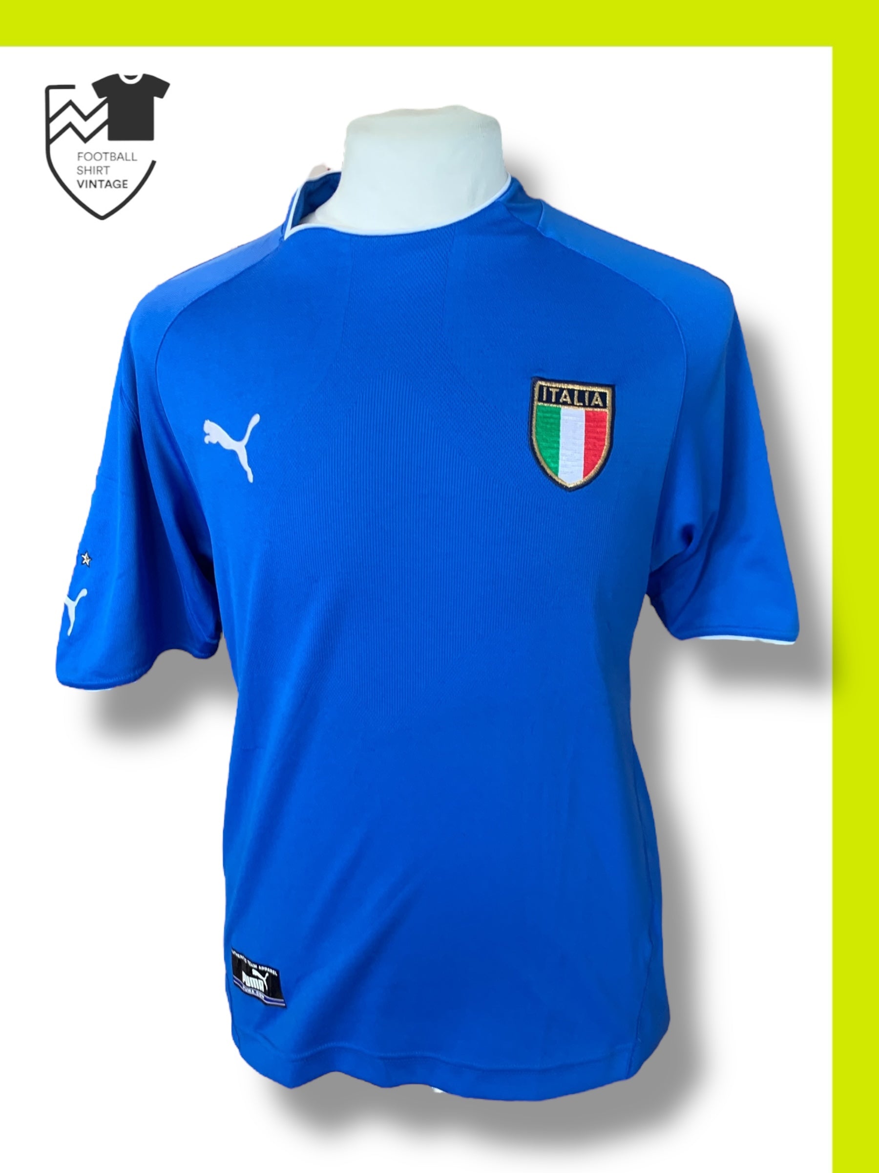 Maillot Italie Match Porté Haut Vintage Camiseta COA