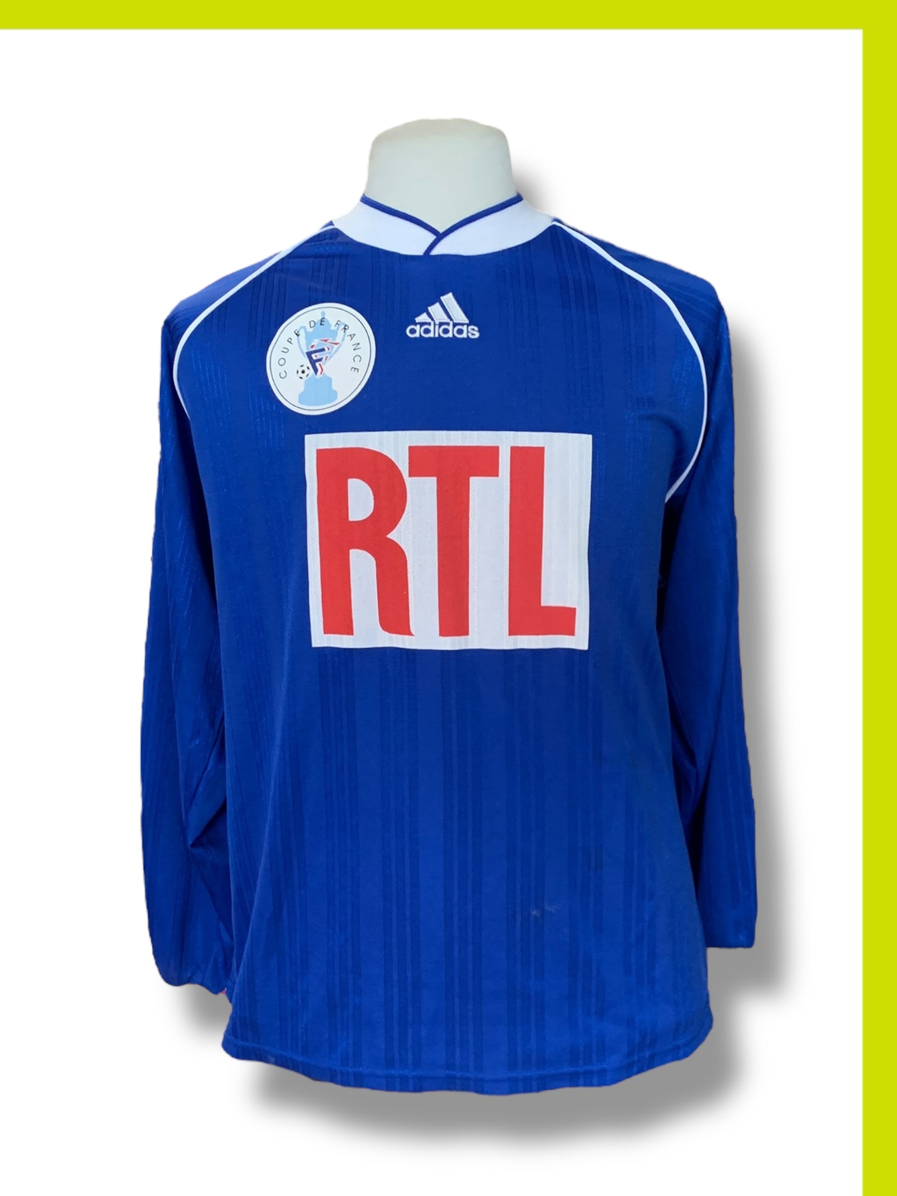 Maillot Vintage Adidas Coupe De France RTL N°12 - Saison 1997/98 (Homme, XL)