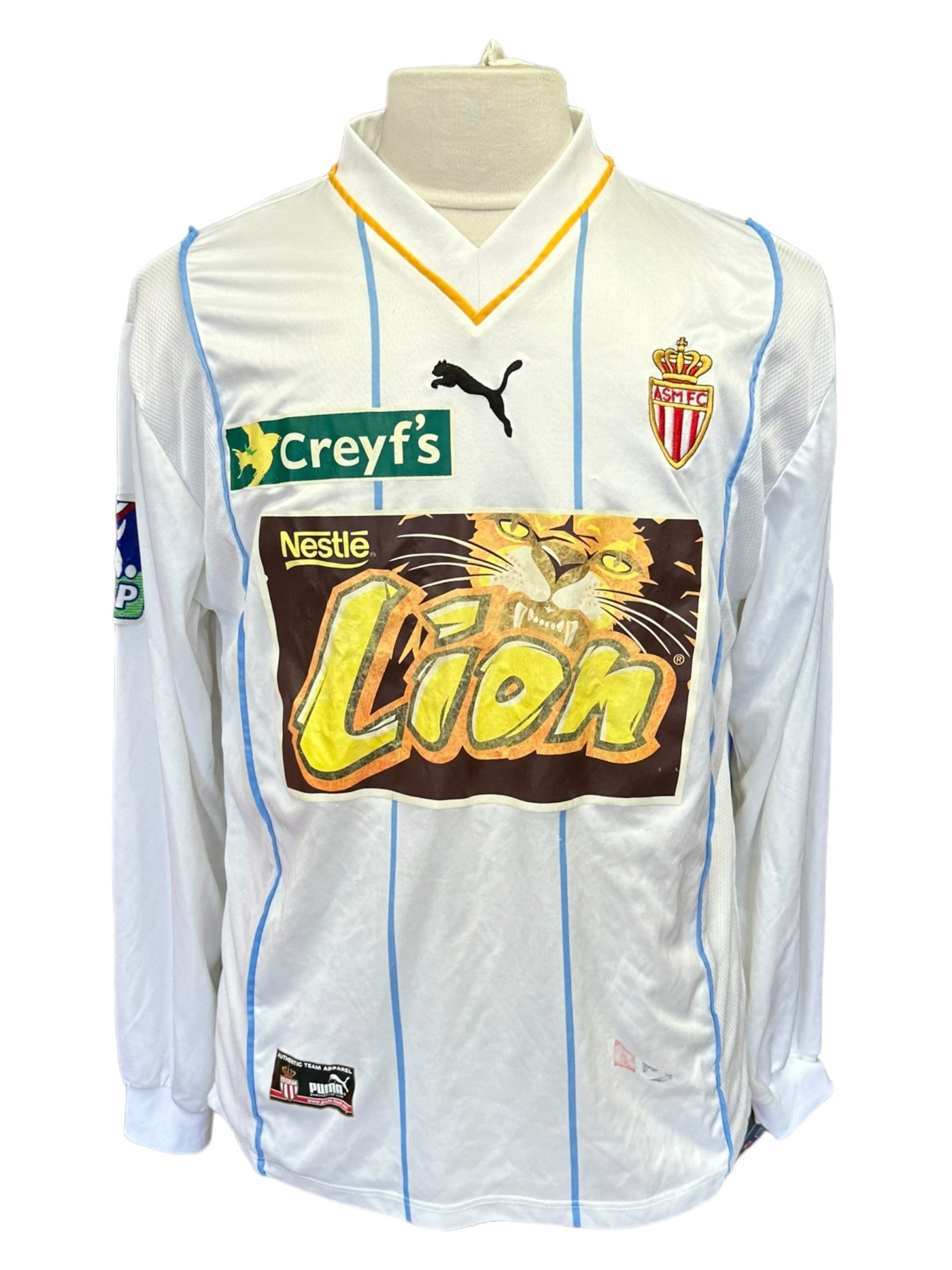 Maillot De Foot Vintage AS Monaco AWAY 2002-2003 - Matchworn N°5 CUBILIER