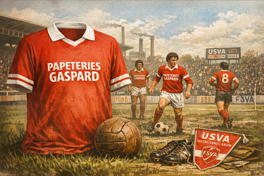 Maillot Papeteries Gaspard : l’icône Valenciennes des années 70