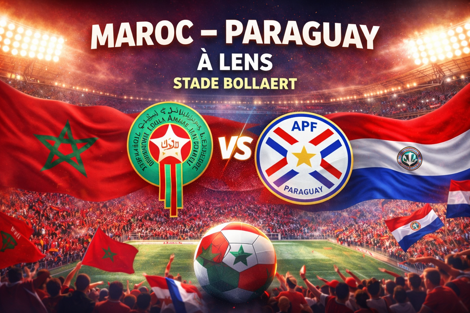 Maroc – Paraguay à Lens : pourquoi le stade Bollaert a été choisi ...
