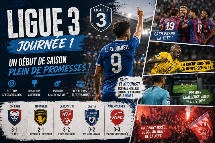 Ligue 3 : résultats et résumé de la J1 2026-2027