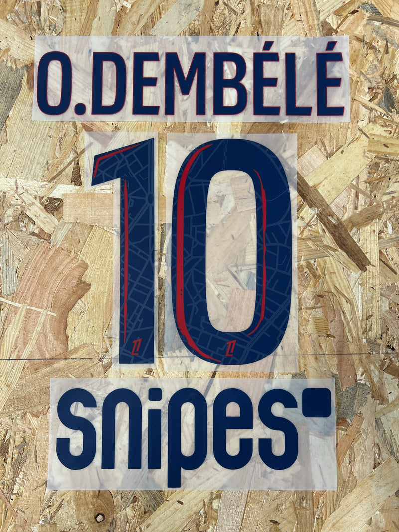 Chargez l&#39;image dans la visionneuse de la galerie, Flocage Nameset Paris 2025-2026 AWAY 10 O.DEMBELE
