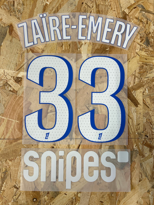 Flocage Nameset Paris 2025-2026 THIRD 33 ZAIRE-EMERY