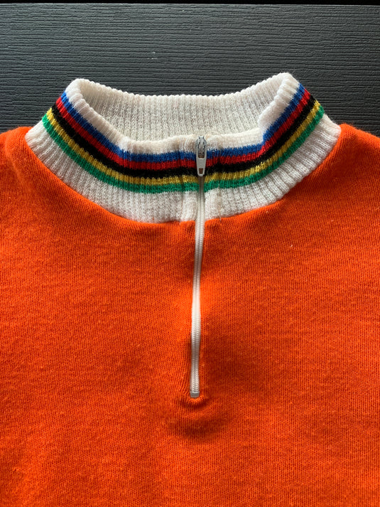 Cyclisme Maillot cyclisme 1980s Orange