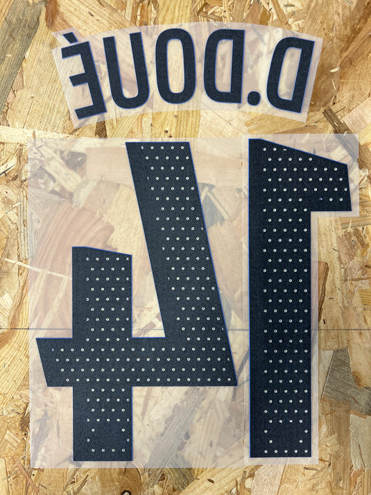 Flocage Nameset Paris UCL 2025-2026 THIRD 14 D.DOUE