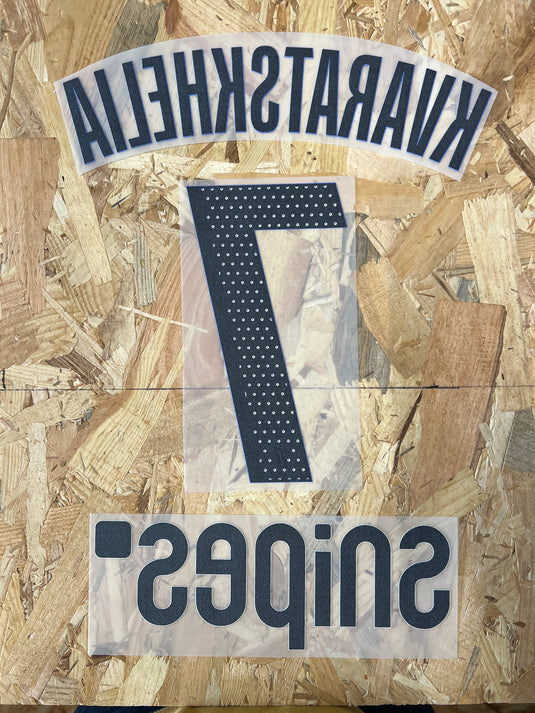 Flocage Nameset Paris 2025-2026 THIRD 7 KVARATSKHELIA