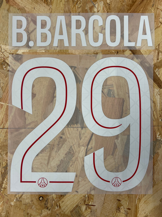 Flocage Nameset Paris UCL 2025-2026 HOME 29 B.BARCOLA