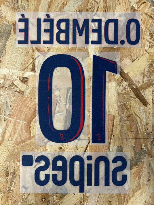 Flocage Nameset Paris 2025-2026 AWAY 10 O.DEMBELE