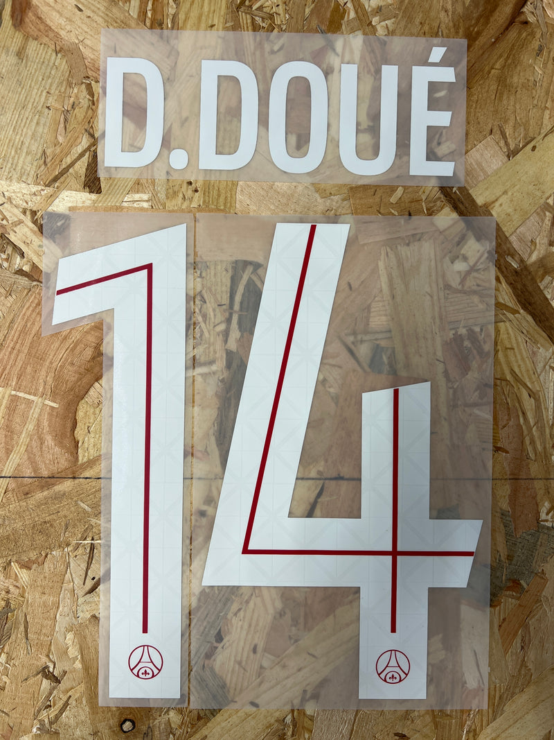 Chargez l&#39;image dans la visionneuse de la galerie, Flocage Nameset Paris UCL 2025-2026 HOME 14 D.DOUE
