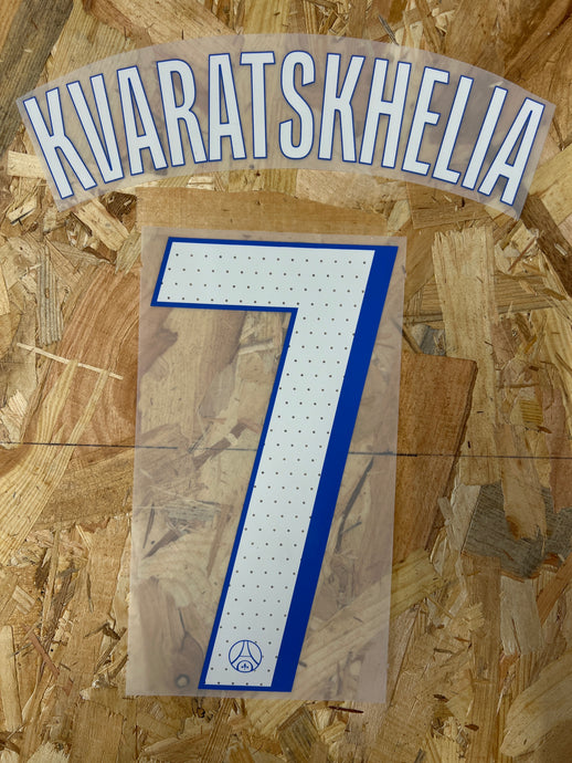 Flocage Nameset Paris UCL 2025-2026 THIRD 7 KVARATSKHELIA