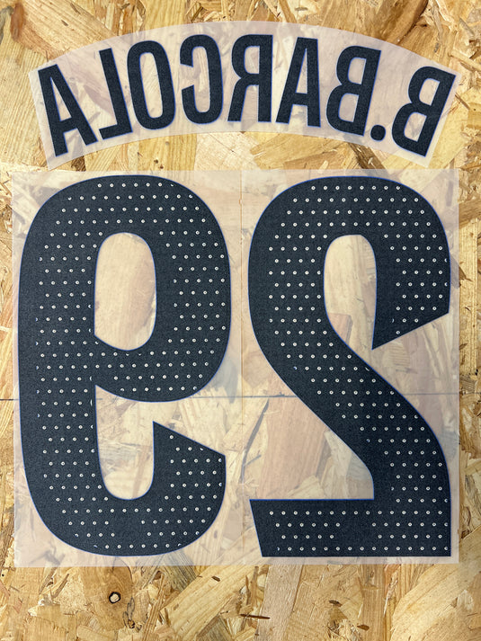 Flocage Nameset Paris UCL 2025-2026 THIRD 29 B.BARCOLA