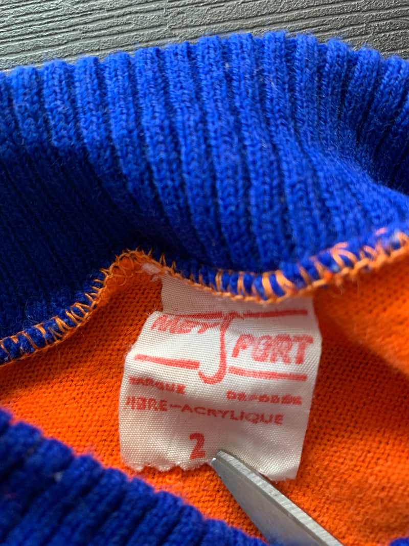 Maillot Cycliste Vintage Motobécane Hutchinson – Années 70 – Orange – Taille L – Homme