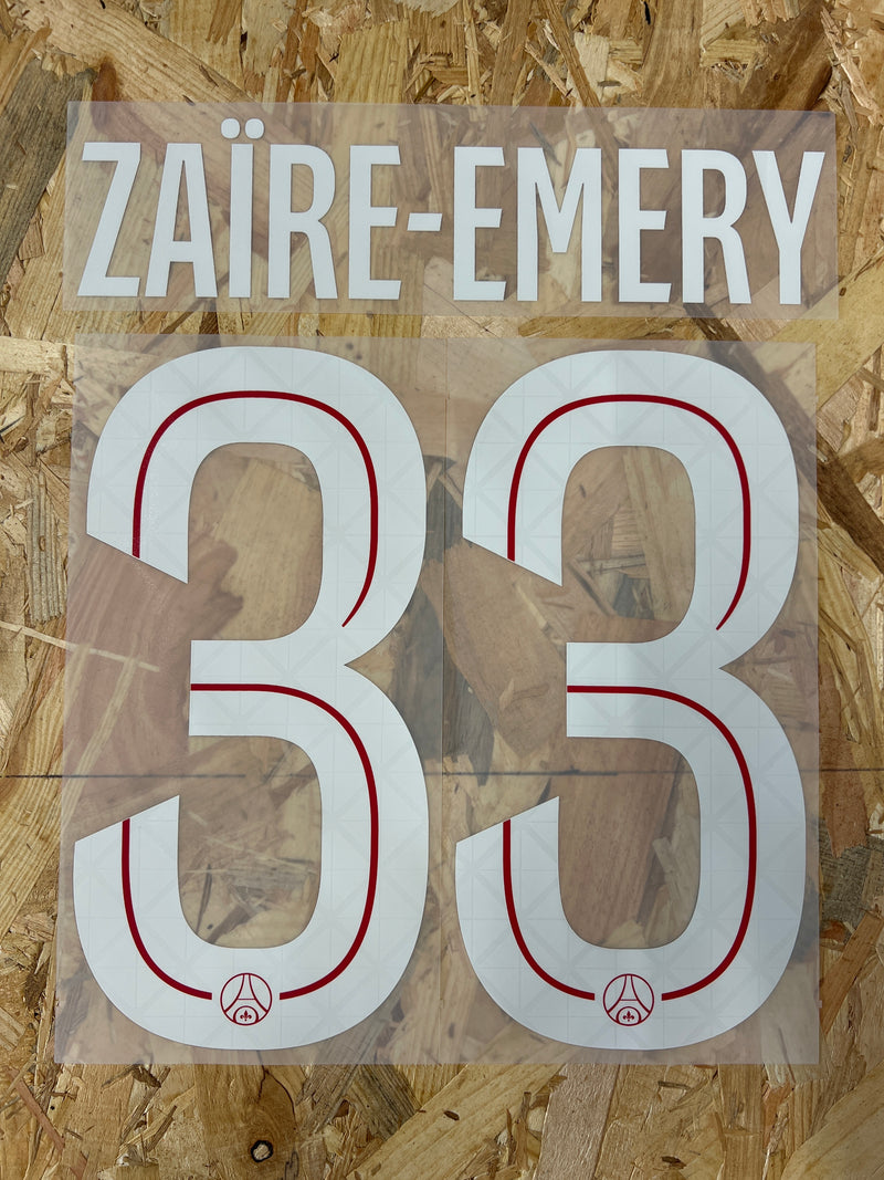Chargez l&#39;image dans la visionneuse de la galerie, Flocage Nameset Paris UCL 2025-2026 HOME 33 ZAIRE-EMERY
