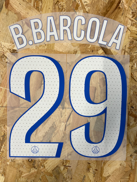 Flocage Nameset Paris UCL 2025-2026 THIRD 29 B.BARCOLA