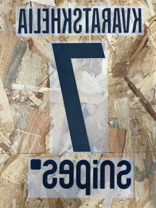 Flocage Nameset Paris 2025-2026 HOME 7 KVARATSKHELIA