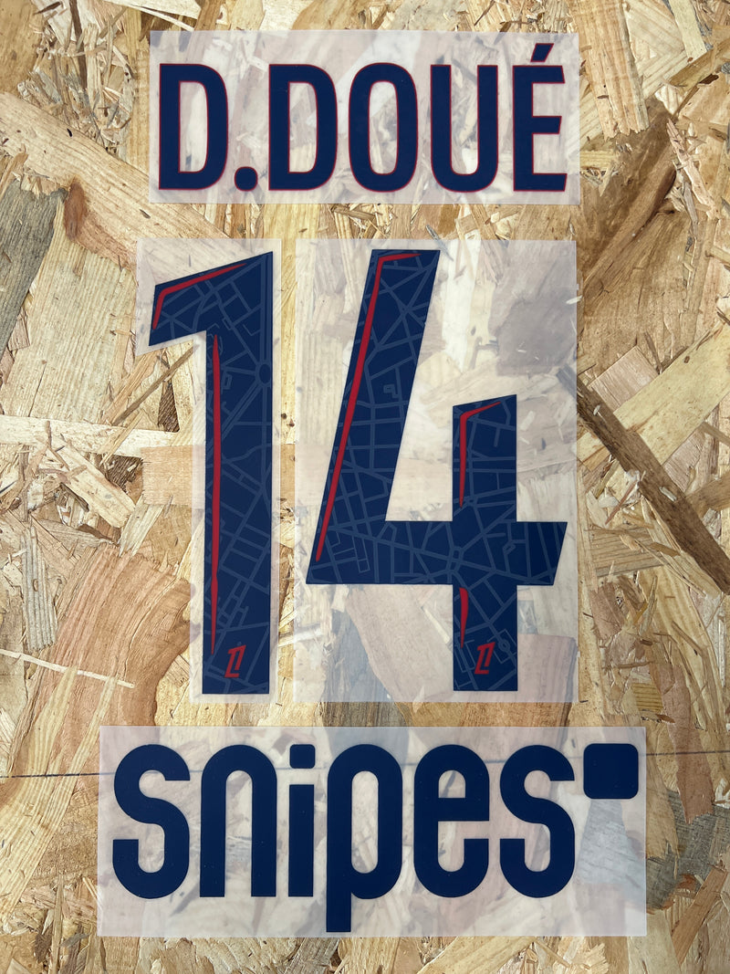 Chargez l&#39;image dans la visionneuse de la galerie, Flocage Nameset Paris 2025-2026 AWAY 14 D.DOUE
