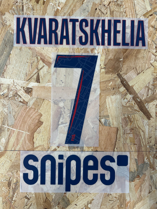 Flocage Nameset Paris 2025-2026 AWAY 7 KVARATSKHELIA
