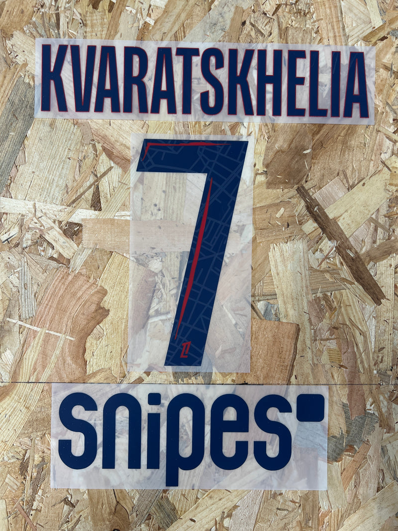 Chargez l&#39;image dans la visionneuse de la galerie, Flocage Nameset Paris 2025-2026 AWAY 7 KVARATSKHELIA
