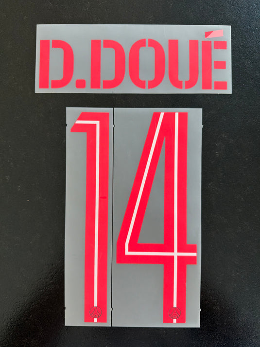 Flocage nameset PSG UCL FOURTH 2025-2026