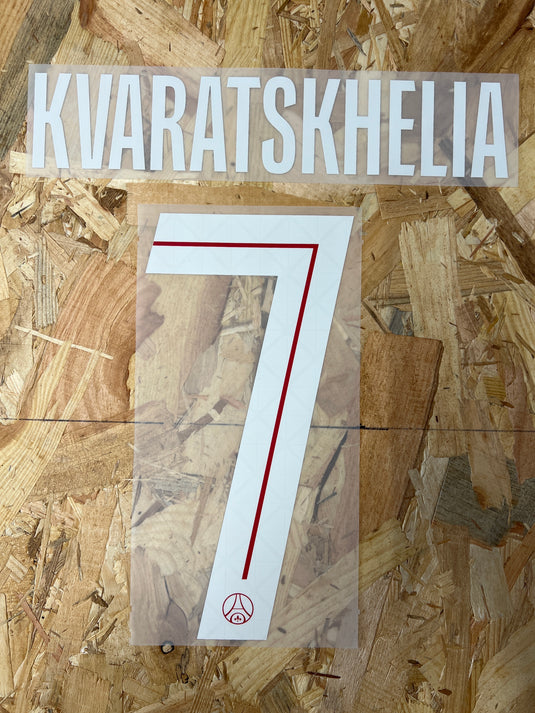 Flocage Nameset Paris UCL 2025-2026 HOME 7 KVARATSKHELIA