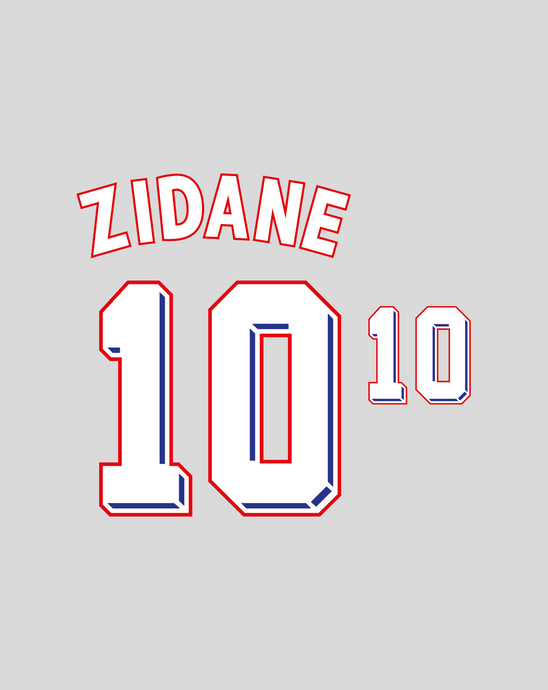 Nameset flocage France 1998 HOME Zidane #10 Enfants