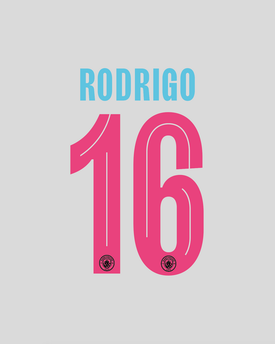 Nameset flocage Manchester City 2023-2024 THIRD Rodri #16