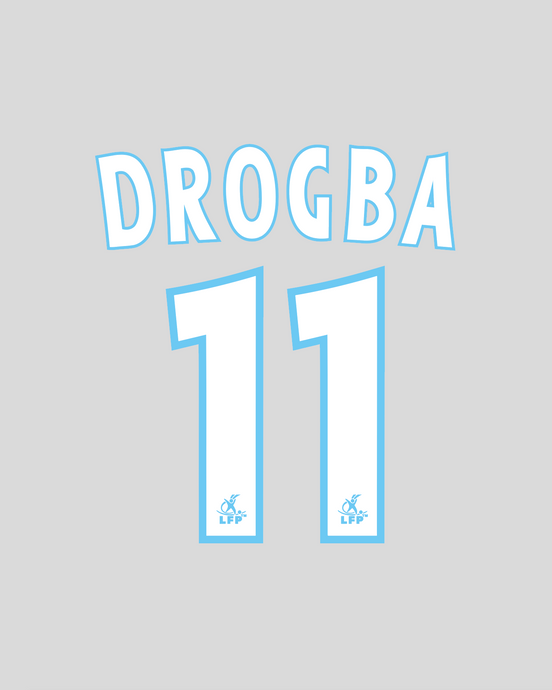 Flocage Nameset Marseille 2003-2004 AWAY 11 DROGBA