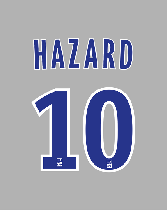 Flocage Nameset Lille 2011-2012 AWAY 10 HAZARD