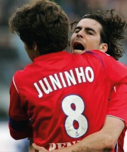 Flocage Nameset Lyon 2002-2003-2004-2005-2006-2007 AWAY 8 JUNINHO