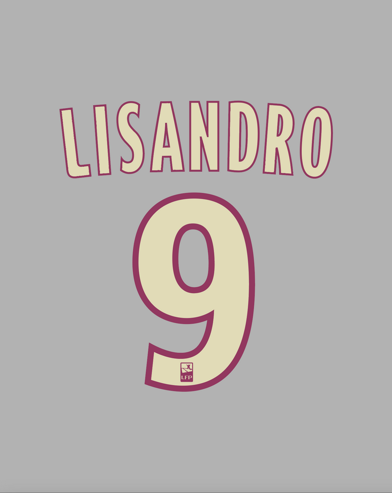 Chargez l&#39;image dans la visionneuse de la galerie, Flocage Nameset Lyon 2010-2011 AWAY 9 LISANDRO
