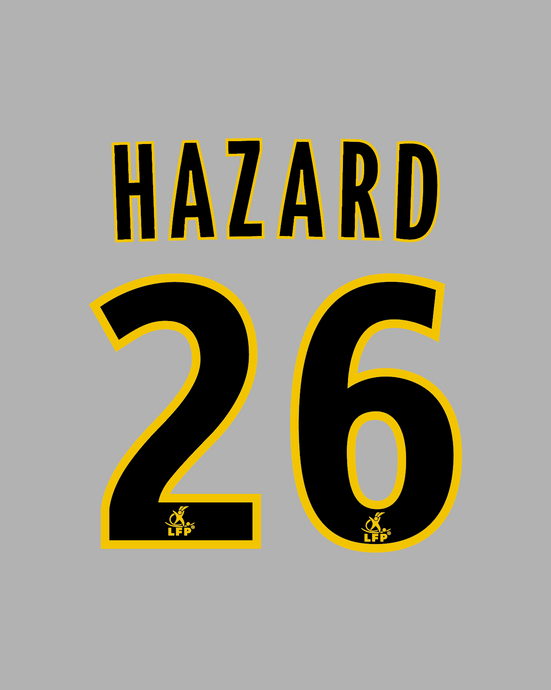 Flocage Nameset Lille 2008-2009 THIRD 26 HAZARD