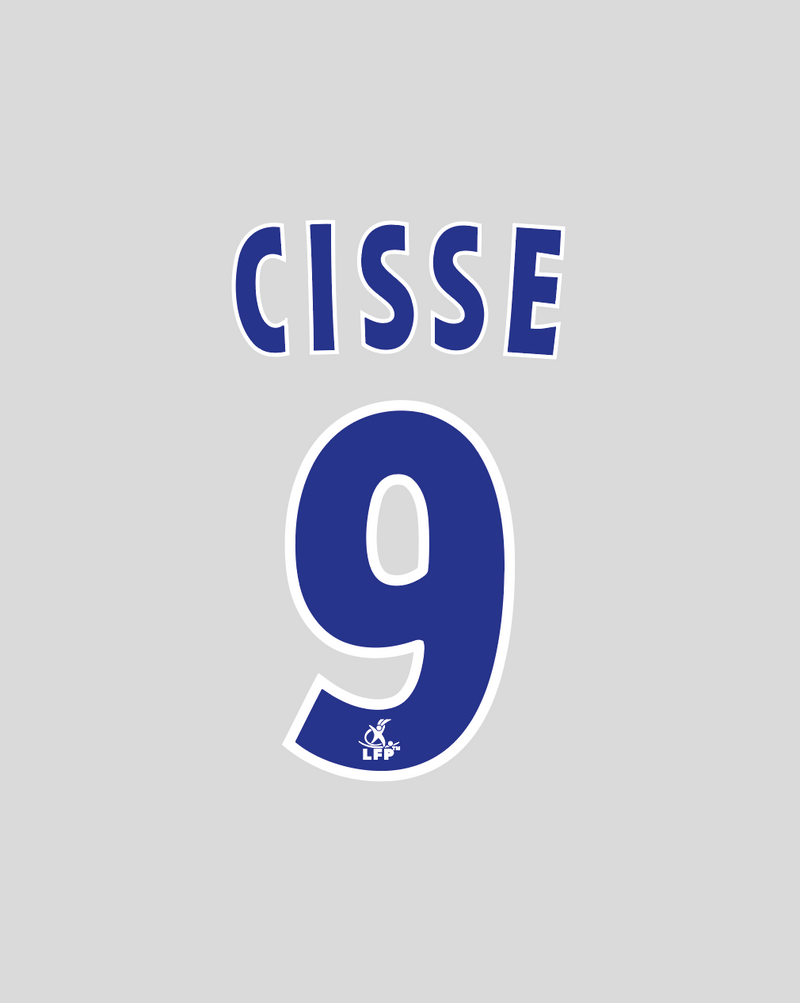 Chargez l&#39;image dans la visionneuse de la galerie, Nameset flocage Auxerre 2002-2003 HOME Cissé #9
