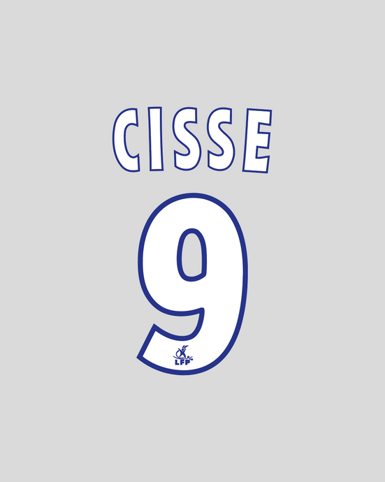 Nameset flocage Auxerre 2002-2003 AWAY Cissé #9