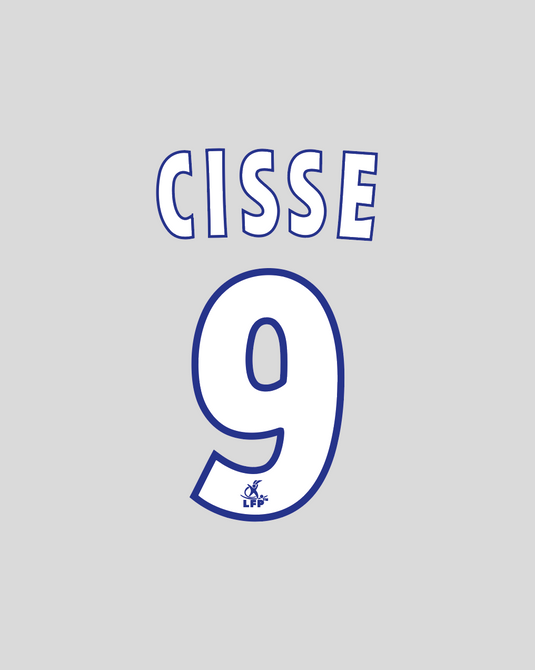Nameset flocage Auxerre 2002-2003 AWAY Cissé #9