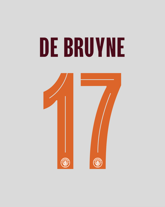 Nameset flocage Manchester City 2023-2024 AWAY De Bruyne #17