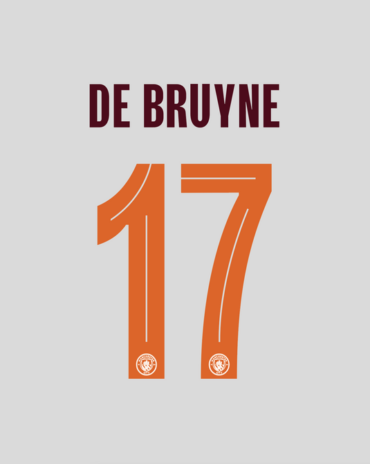 Nameset flocage Manchester City 2023-2024 AWAY De Bruyne #17