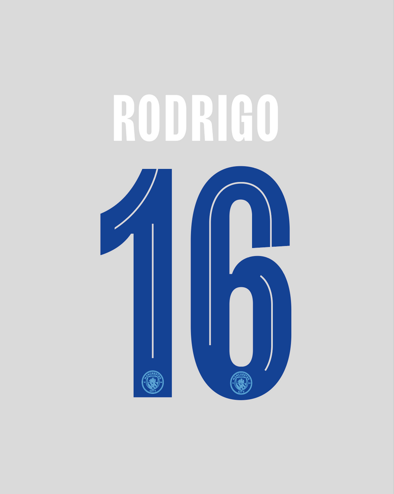 Chargez l&#39;image dans la visionneuse de la galerie, Nameset flocage Manchester City 2023-2024 HOME Rodri #16
