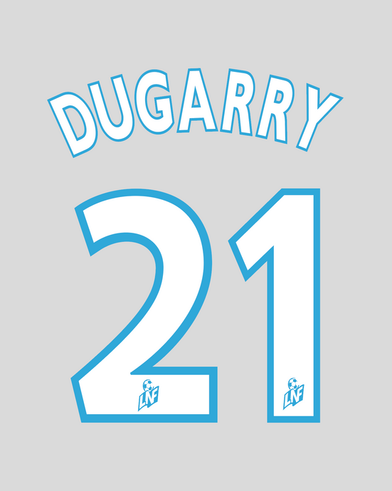 Nameset flocage Marseille 1999-2000 THIRD #21 Dugarry