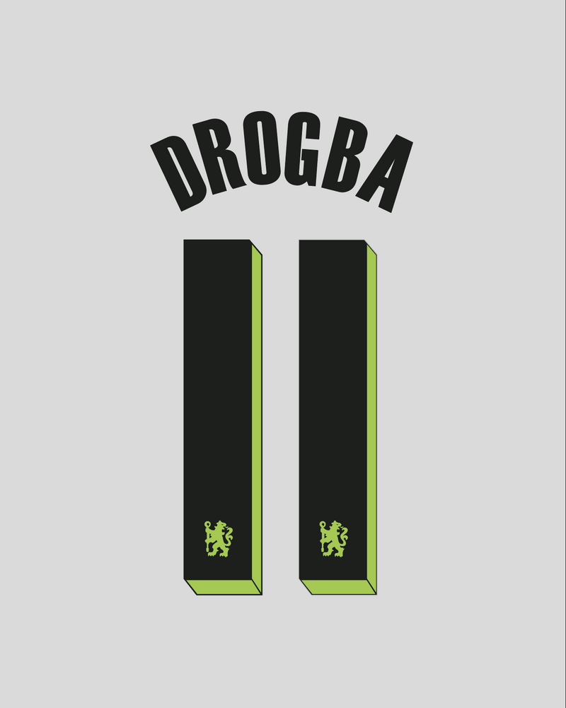 Chargez l&#39;image dans la visionneuse de la galerie, Nameset flocage Chelsea 2010-2011 THIRD Drogba #11
