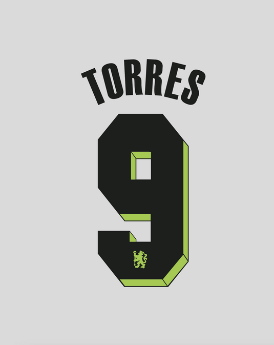 Nameset flocage Chelsea 2010-2011 THIRD Torres #9