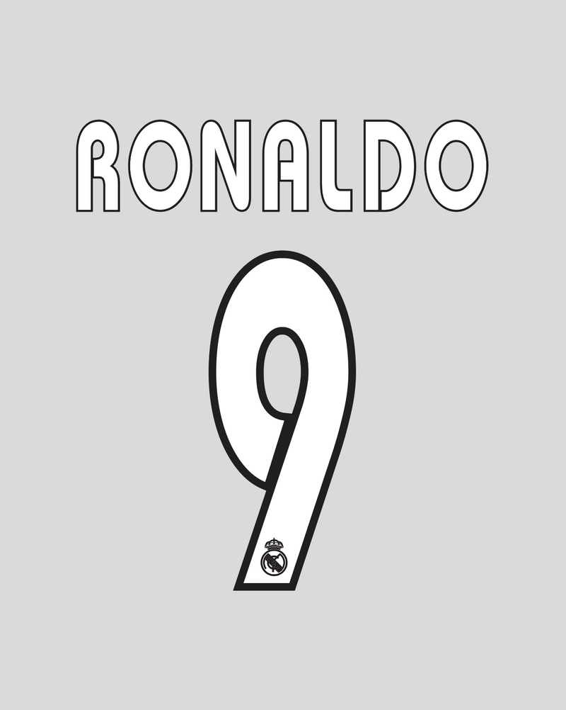 Chargez l&#39;image dans la visionneuse de la galerie, Nameset flocage Real Madrid 2003-2004 AWAY Ronaldo #9

